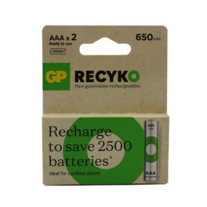 باتری نیم قلمی قابل شارژ جی پی ReCyko                          GP ReCyko Rechargeable AAA Battery